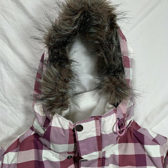 Burton Geo 3/2 Insulated Plaid Snowboarding Jacket Dusty Rose - Picture 10 of 12